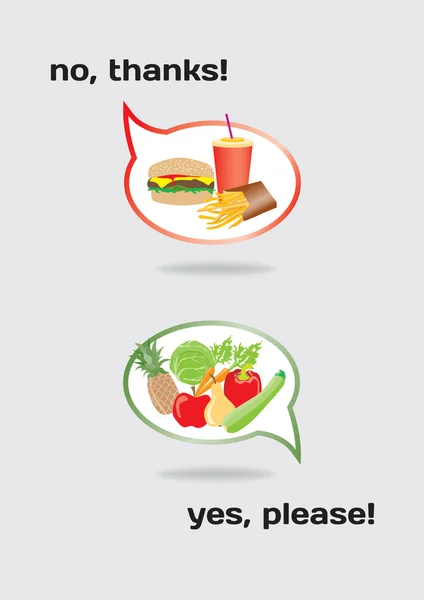 sağlıklı ve sağlıksız yiyecek konsepti