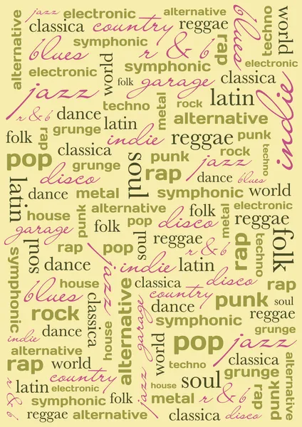 arka plan ile müzik türleri; mektuplar, vektör