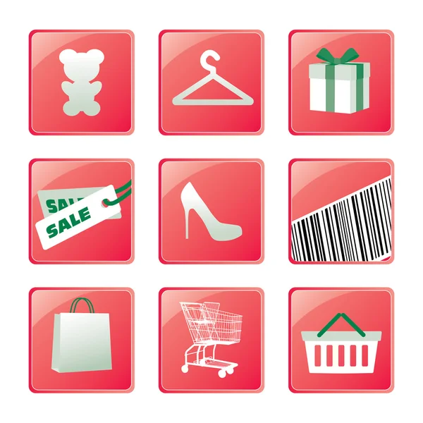 Conjunto de ícones de compras. Projeto vetorial — Vetor de Stock