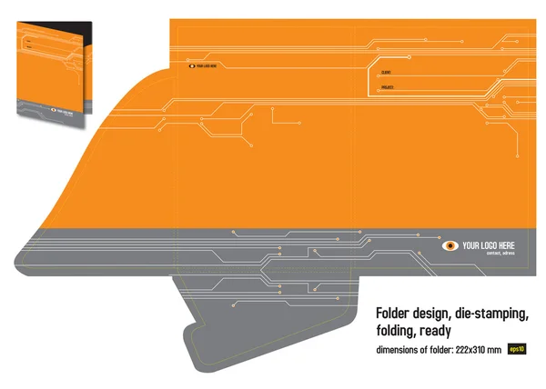 klasör (harita) turuncu; Tasarım, kalıp damgalama, katlanır, hazır