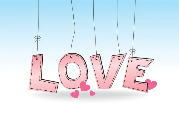 LOVE - hanging pink letters — Stock Vector