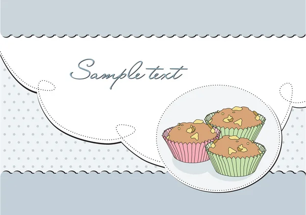 Arka plan retro muffin ile zarif; vektör