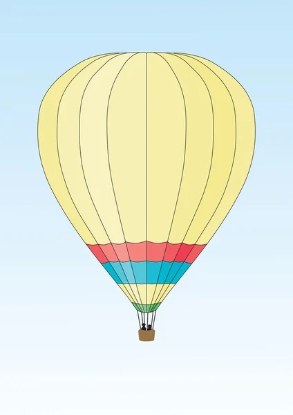 Globo de aire caliente, amarillo — Vector de stock