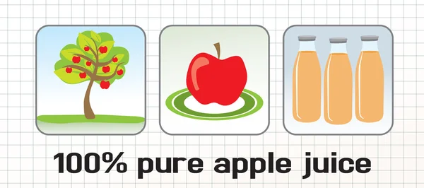 Hacer jugo de manzana, símbolos — Vector de stock