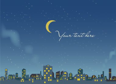 gece sahne - şehir arka plan - vektör