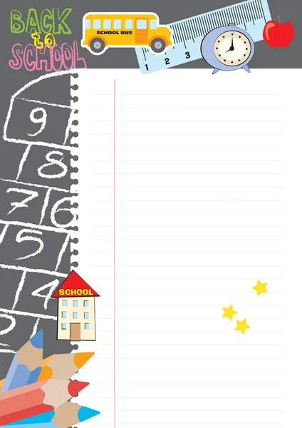 -okula geri - seksek Not arka planı vektör