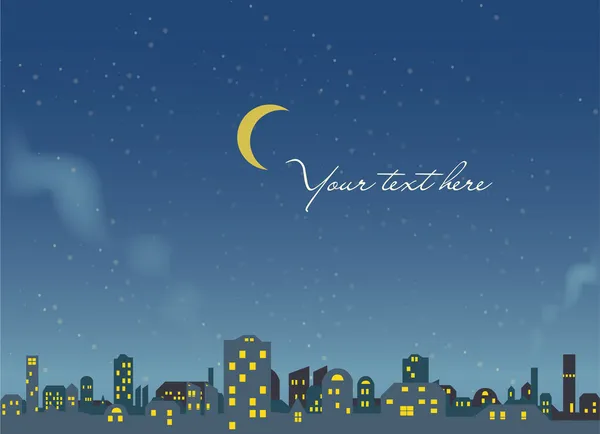 Night scene - city background - vector — Stock Vector