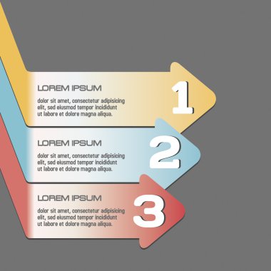 Tasarım Infographic elemanları, şablon, 123, basit vektör