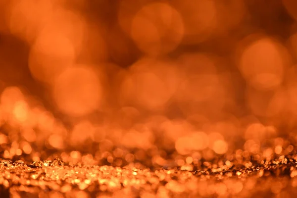 Orangefarbenes Glitzerlicht Abstrakter Weihnachtlicher Hintergrund — Stockfoto