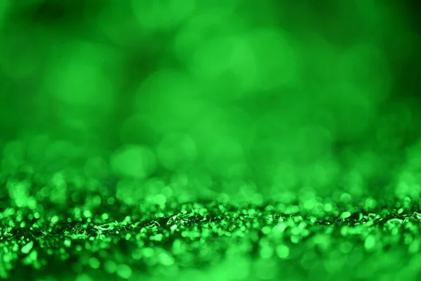 Green Glitter Lights Texture Abstract Christmas Background — Stock Photo, Image