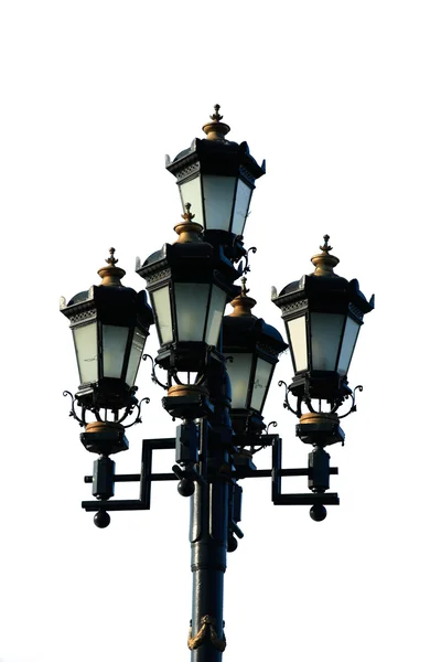 Straat lamp geïsoleerd op wit — Stockfoto