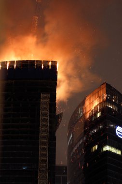 Moscow city gökdelen yangın