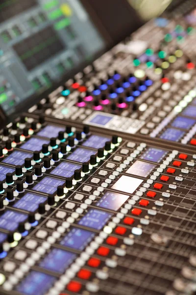 Control Surface Digital Sound Mixing Console Selective Focus — Stock Photo, Image