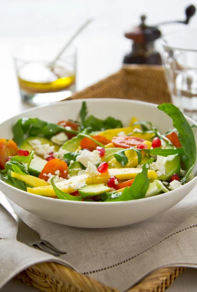 Mango, avocado and pomegranate salad — Stock Photo, Image