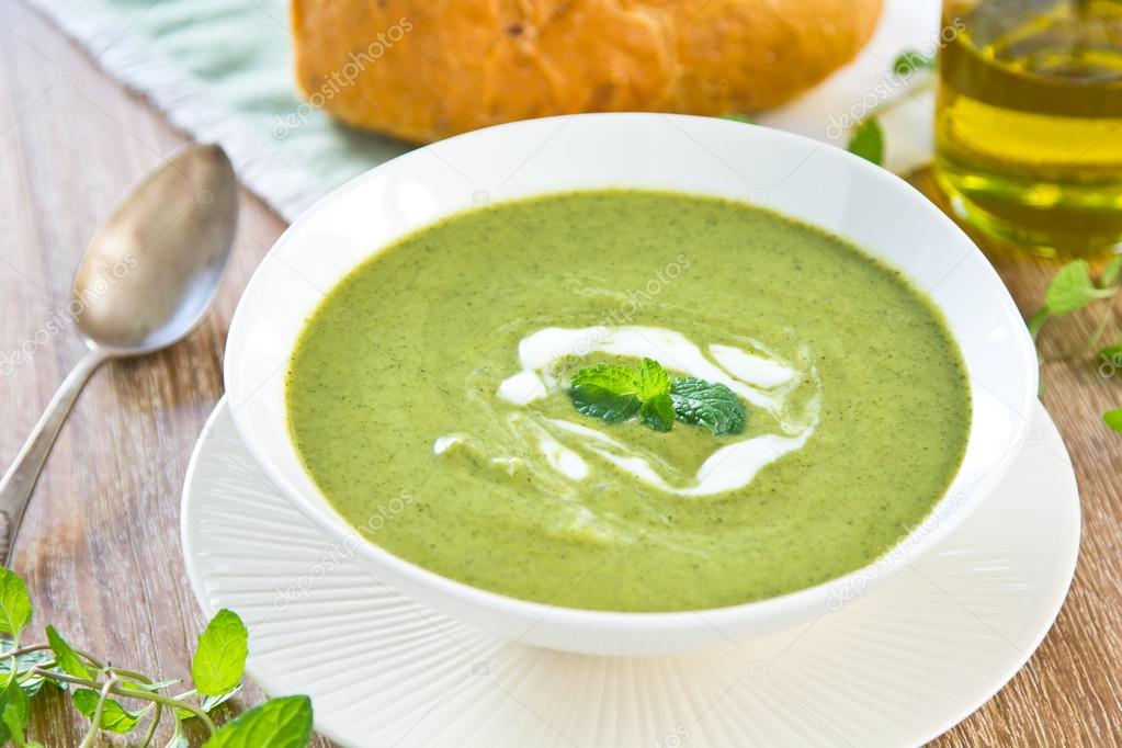 Green pea and celery soup