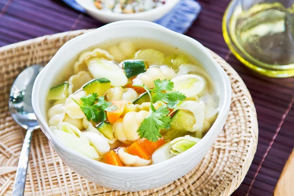 Vegetables soup with pasta — Stock Photo, Image