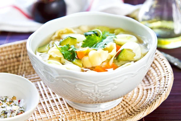 Vegetables soup with pasta — Stock Photo, Image