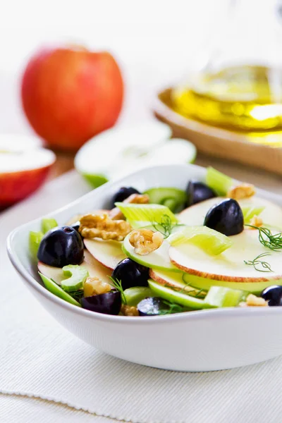 Apple with Celery, Grape and Walnut salad — Stock Photo, Image
