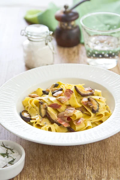 Carbonara delle Fettuccine — Foto Stock