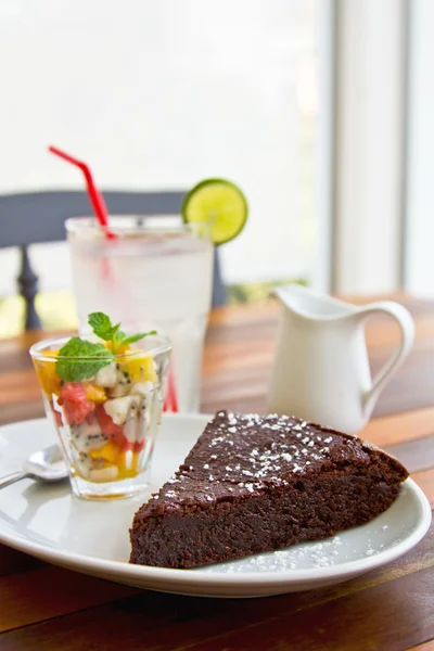 Chocolate fondant cake — Stock Photo, Image