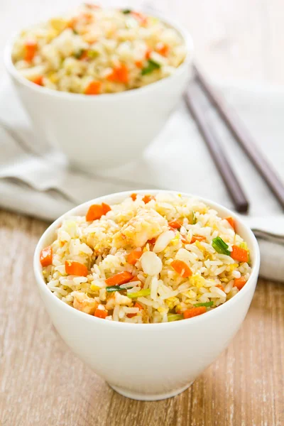 Arroz frito com camarão e caranguejo — Fotografia de Stock