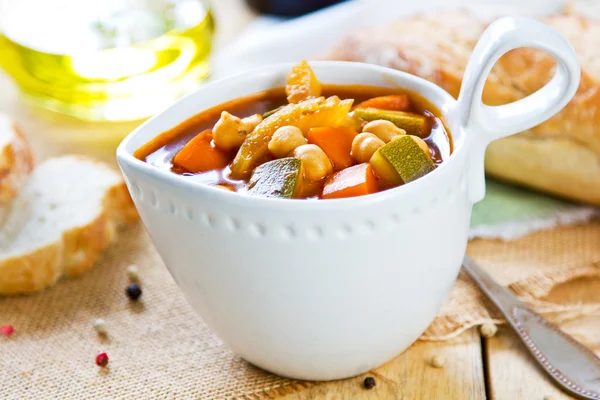 Zöldség-és csicseriborsó leves — Stock Fotó