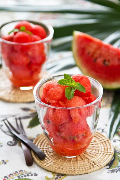 Watermelon in glasses — Stock Photo, Image