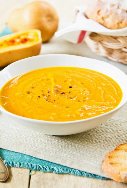 Butternut squash soup — Stock Photo, Image