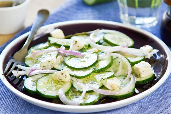 Cucumber with Feta salad — Stock Photo, Image