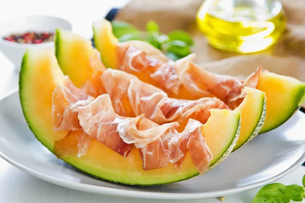 Cantalupo con Prosciutto Antipasti — Foto Stock