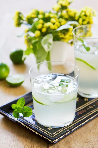 Lime with soda juice — Stock Photo, Image
