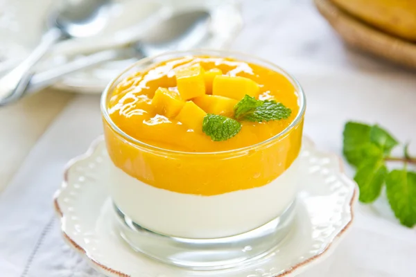 Jogurt z mango — Zdjęcie stockowe