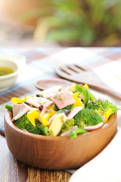 Broccoli and Ham salad — Stock Photo, Image