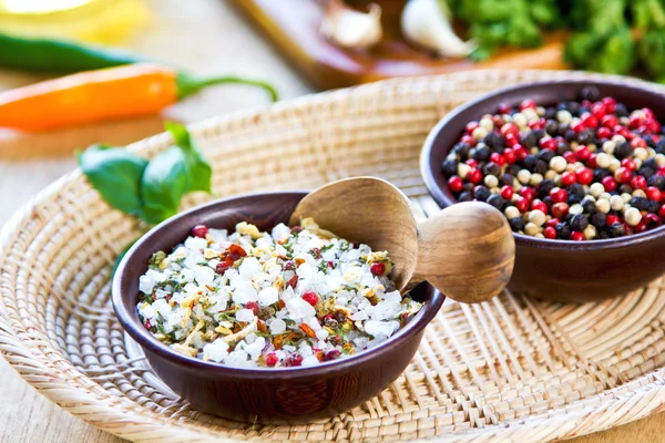 Sea salt with herbs and spices — Stock Photo, Image