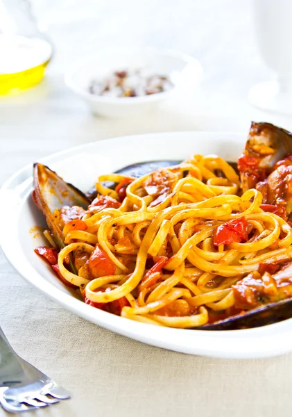 Zeevruchten pasta — Stockfoto