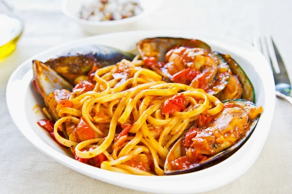 Seafood pasta — Stock Photo, Image