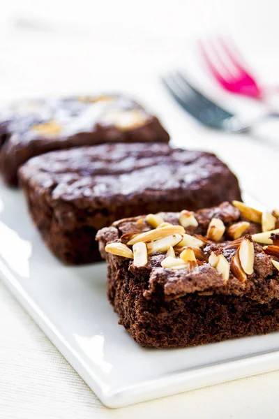 Brownies with varieties topping — Stock Photo, Image