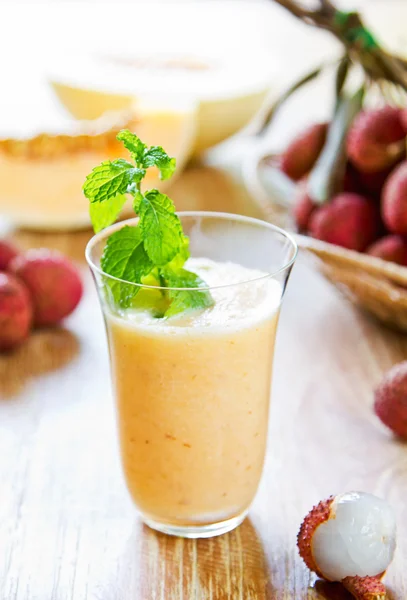 Lychee med Melon smoothie – stockfoto