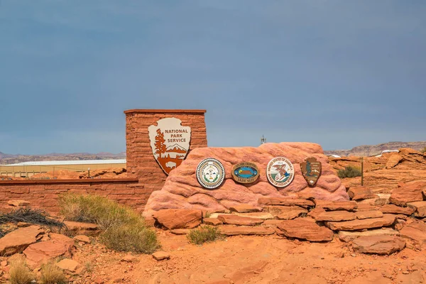 Glen Canyon Usa Sept 2020 Welcome Signboard Entry Point Reserve — стокове фото