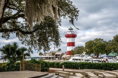 Güney Carolina 'daki Hilton Head Adası' ndaki Liman Kenti Deniz Feneri