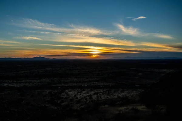 Dramatyczne Żywe Zachody Słońca Apache Junction Arizona — Zdjęcie stockowe