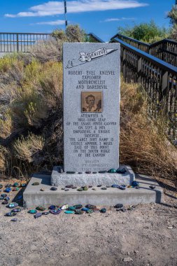 Twin Falls, ID, USA - 12 Eylül 2021 Evel Knievel Taş İşareti