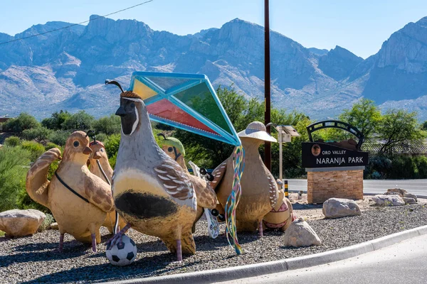 Oro Vadisi, AZ, ABD - 30 Ekim 2021 Koruma Parkı 'nın giriş noktasında karşılama tabelası