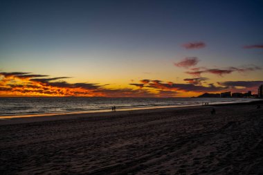 Dramatic vibrant sunset scenery in Puerto Penasco, Mexico