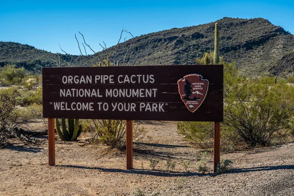 Organ Pipe Usa Jan 2022 Welcoming Signboard Entry Point Park — Foto Stock