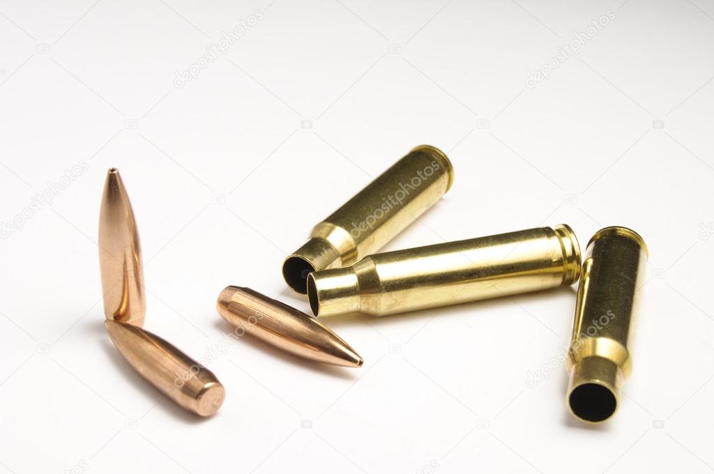 Rifle bullets separated