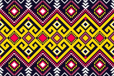 Geometric ethnic oriental seamless pattern traditional Design for background, carpet, wallpaper, clothing, wrapping, Batik, fabric, Vector illustration.embroidery style.