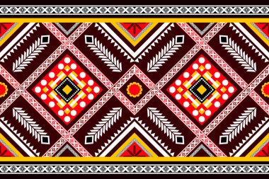 Geometric ethnic oriental seamless pattern traditional Design for background, carpet, wallpaper, clothing, wrapping, Batik, fabric, Vector illustration.embroidery style.