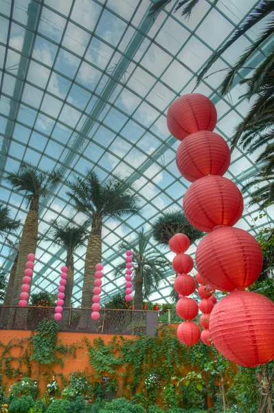 Çin yeni yıl süslemeleri bay, Singapur bahçelerle çiçek Dome