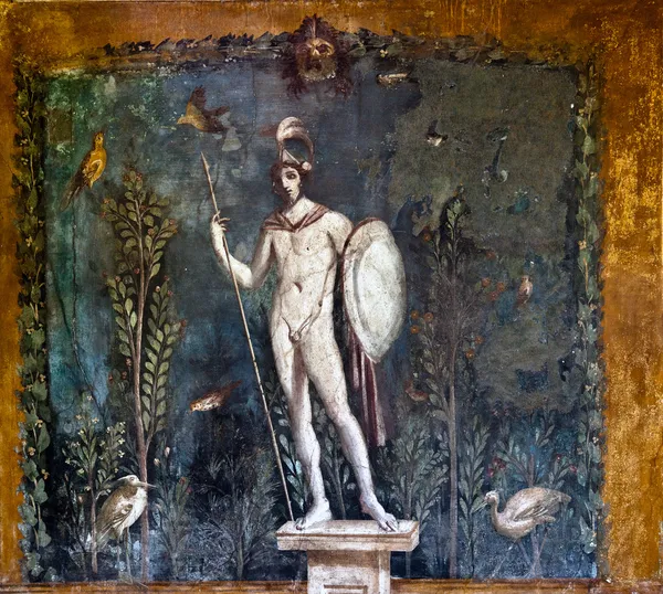 Ancient roman painting on the wall of a Pompeii house — Stock Photo, Image